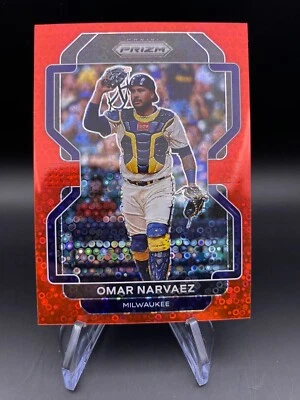 Omar Narvaez - #d/99 Red Donut Circles - 2022 Panini Prizm - MILWAUKEE BREWERS - Image 1 of 2