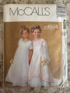 New McCall's 4286 Formal Flower Girl Dress Sewing Pattern Train 3 4 5 6