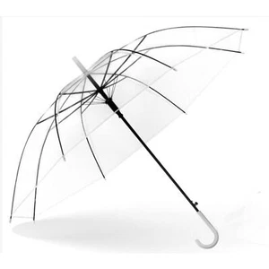 2 Clear Umbrella J Hook Handle Large Windproof Automatic Open Rain Umbrella 37" - Picture 1 of 5