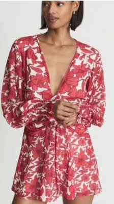 Reiss Summer Printed Resort Playsuit Size 8 Bnwt RRP £178 Free Postage - Image 1 of 4