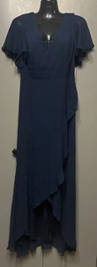 Ever-Pretty festliches Kleid Kleid Large nachtblau tiefer Ausschnitt V-Ausschnitt neu mit Etikett - Bild 1 von 7