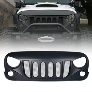 Front Black Transformer Grille W/Mesh For 07-18 Jeep Wrangler Rubicon Sahara JK - Bild 1 von 7