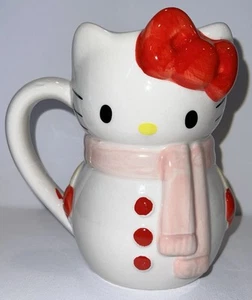 Hello Kitty 3D Keramiktasse Winterschal weiß rot rosa Winter Weihnachtstasse NEU - Bild 1 von 24