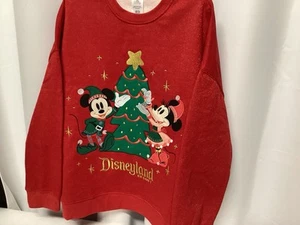 Disneyland Mickey and Minnie Mouse Embroidered Holiday Pullover Sweatshirt 2X - Picture 1 of 8
