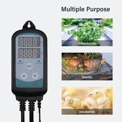 Controlador de temperatura digital calefacción refrigeración toma termostato enchufe EE. UU. Foto 1 de 4