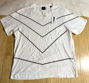 Kent & Curwen Men's Short Sleeve Shirt White Striped Black Short Sleeve Size XXL - Picture 1 of 5