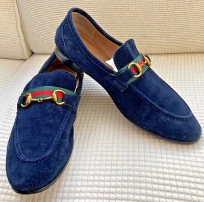 Gucci Mocasines Gamuza Zapatos Jordaan Dorado Horsebit Red Verde Rojo Para Hombres EE. UU. 9.5 o 10 Foto 1 de 4