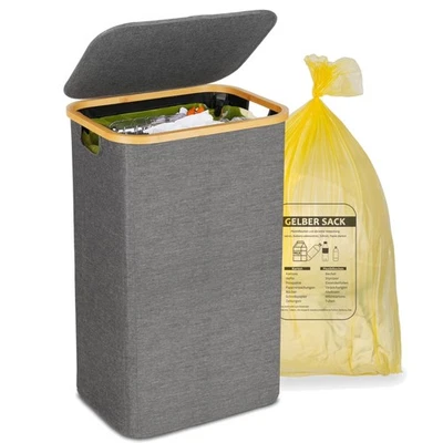 Gelber Sack Mülleimer Kunststoff 100L Haushalt Abfall - Bild 1 von 2