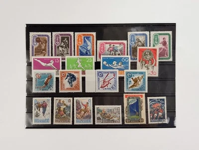 Set de 20 estampillas postales deportivas soviéticas vintage Juegos Olímpicos URSS 50s MNH Foto 1 de 4