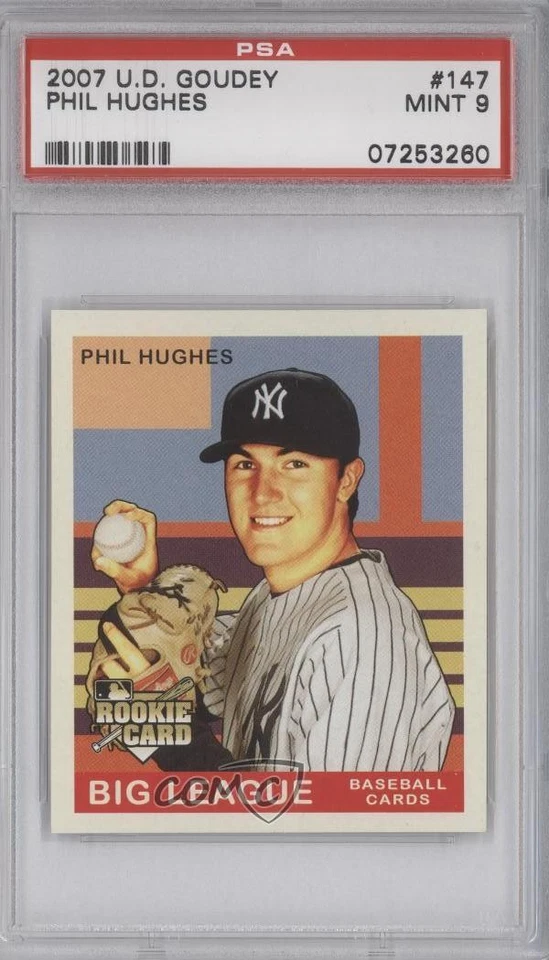 2007 Upper Deck Goudey Red Back Phil Hughes #147 PSA 9 MINT Rookie RC - Image 1 of 2