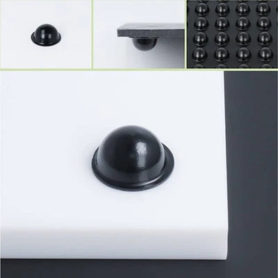 1-128x Wandpuffer Möbelpuffer Ø 16 mm WA: 8 mm | selbstklebend | schwarz - Bild 1 von 4