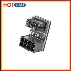 ATX 8 Pin Female to Male 180 Degree Down Angled Adapter for Graphics Card - Afbeelding 1 van 10