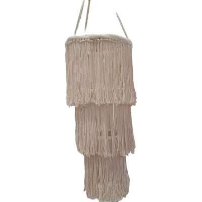 Macrame Lamp Shade Chandelier Lampshade Ornaments Handcraft Rustic Boho Decor - Image 1 of 4