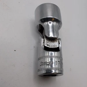 SNAP-ON  3/8" DRIVE 17mm  UNIVERSAL JOINT SHALLOW SOCKET VINTAGE USA FSUM17 6 Pt - Picture 1 of 6