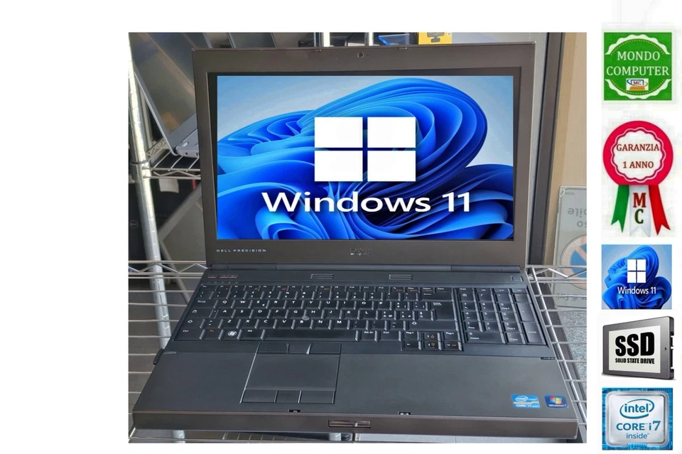 PORTATILE NOTEBOOK DELL P13F CPU INTEL CORE i7-2820QM SSD WINDOWS 11 - Immagine 1 di 1