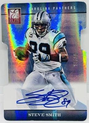 2012 Elite Steve Smith Sr Aspirations Die-Cut Auto /20 "1/1"? Panthers BAL Raven - Image 1 of 3