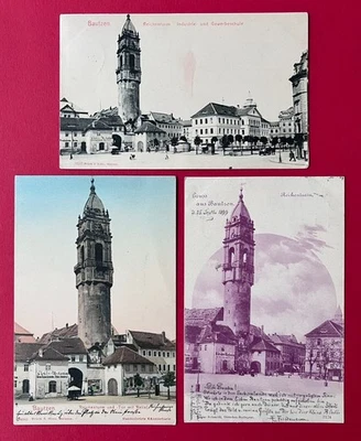 3 x AK BAUTZEN 1899/1907 Reichenturm und Industrie Gewerbe Schule    ( 166760 - Bild 1 von 2