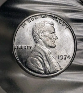 RARE: HIGH GRADE ALUMINUM ** US 1974 ** LIBERTY LINCOLN WHITE PENNY. (0.94 GR.) - Picture 1 of 5