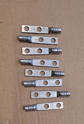 8 LOT Thomas Betts 256-30695-1159 Two Hole Copper Lug 3/8" Hole 1" Spacing  - Image 1 of 3