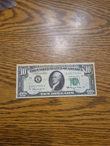 1963A $10 Federal Reserve Note. K Block. Dallas Banking District - Picture 1 of 4