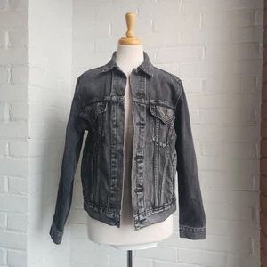 Levis Herren Trucker Jacke Jeans Denim schwarz grau verwaschene Baumwolle Größe S - Bild 1 von 7