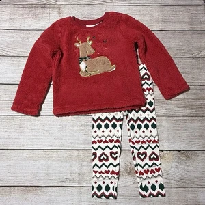 The Children’s Place Toddler Girl Deer Outfit Size 3T. NWT! Red, Holiday Theme - Picture 1 of 8