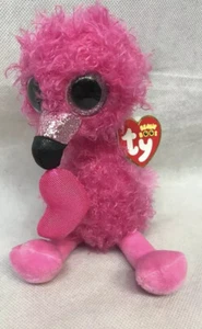 "Ty Beanie Boos 6" DELICADO el Día de San Valentín 2020 Juguete de Peluche Flamenco ¡Regalo MWMT! - Imagen 1 de 8