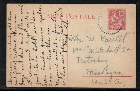 Caiffa Syria 1911 - France Levant post Office in Haifa Palestine postcard Cover