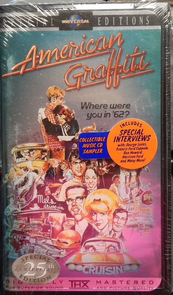AMERICAN GRAFFITI SPECIAL 25TH ANNIVERSARY VHS TAPE WITH CD  SEALED Foto 1 de 1