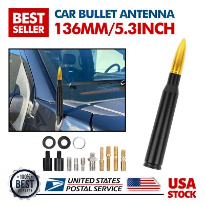 5.3" Universal Bullet Antenna Aluminum For Toyota 4Runner 1996-2017 Golden&Black - Imagem 1 de 4