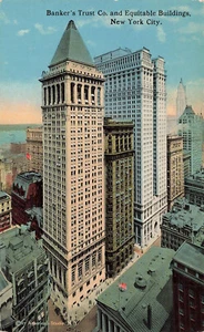 NUEVA YORK CIUDAD NY BANKERS TRUST AND EQUITABLE BLDGS 1920 POSTAL VINTAGE 60924 T - Imagen 1 de 2