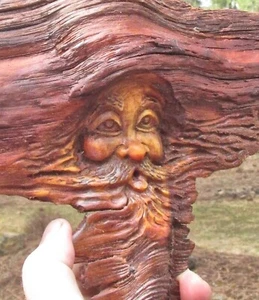 Wood Spirit Carving Tree Art Sculpture Log Home Gnome Cabin Hobbit Decor - Picture 1 of 6