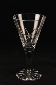 Bohemian Nizbor Ruckl Czech Republic Crystal Cut Berries Sherry Flute Wine Glass - Picture 1 of 8