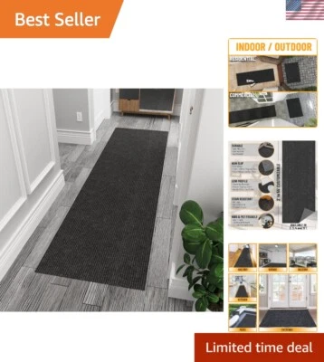 Alfombra de corredor antideslizante de diseño sólido contemporáneo de 2'7" x 6' para pasillos y patios Foto 1 de 4