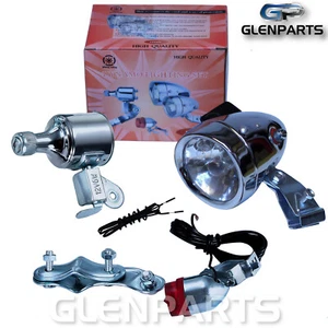 Bicycle Motorized Friction Generator Head light Tail Light Kit 12V 6W I LT36 - Picture 1 of 7