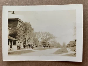 Vintage PHOTO Senecaville High School Students Sidewalk Walk STREET SCENE OH #2 - Picture 1 of 2