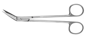 J&J Instruments Kelly Scissors Angled 6.25" Serrated Dental Medical #12-255 - Picture 1 of 1