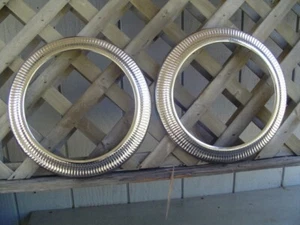 2 TRIM RINGS VINTAGE LYON CLASSIC PLYMOUTH RAT ROD HUBCAP WHEEL COVER CENTER CAP - Picture 1 of 9