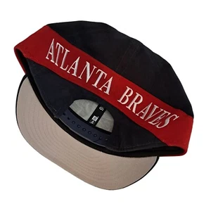 New Era 9Fifty Hat Cap MLB Atlanta Braves Team Bulletin Spellout Snapback EUC - Picture 1 of 10