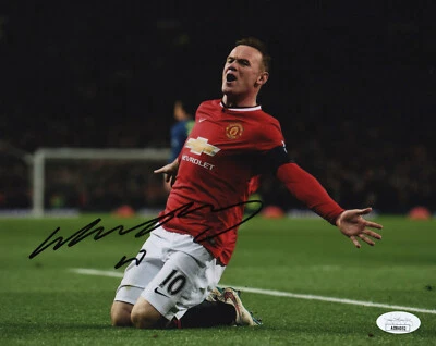 Foto autografiada firmada por Wayne Rooney del Manchester United 8x10 EPL certificado de autenticidad JSA #4 Foto 1 de 2