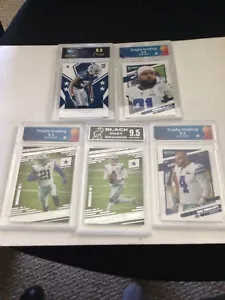 Lot Of (5) Dallas Cowboys Graded Slabs - Prescott- Elliott - Diggs - Picture 1 of 6