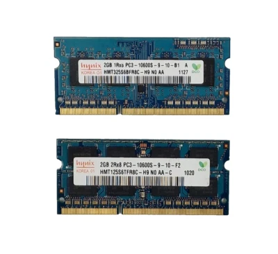 4GB 2x2GB Samsung/hynix mixed brands PC3-10600S DDR3 RAM Laptop Memory - Image 1 of 4