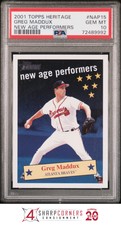2001 TOPPS HERITAGE NEW AGE PERFORMERS GREG MADDUX HOF POP 5 PSA 10 B3593717-992