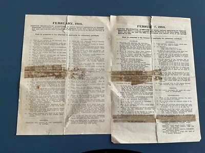 1908-Ohio Elementary Teacher Test Questions-Math, Grammar,Physiology, Literature - Image 1 of 4