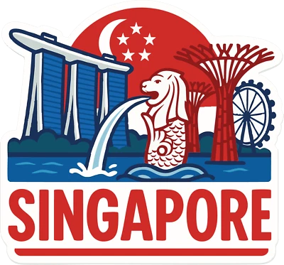 IYVM Singapore Sticker Decal Vinyl Die-Cut City Skyline Landmark Design