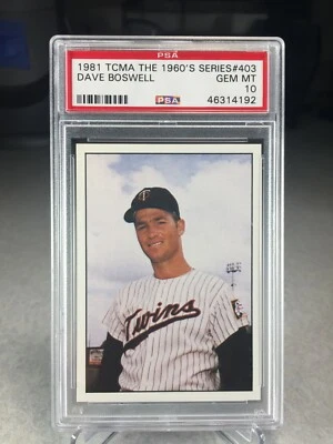 1981 TCMA The 1960's Dave Boswell #403 - PSA 10 - POP 3 - Minnesota Twins - Image 1 of 2