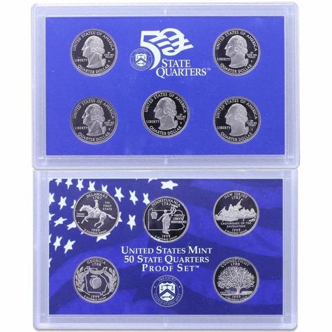 1999 S Proof State Quarter Set Gem DCam No Box or COA 5 Coins CN-Clad US Mint Cover