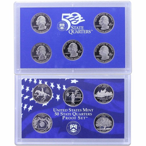 1999 S Proof State Quarter Set Gem Dcam No Box or Coa 5 Coins Cn-Clad Us Mint