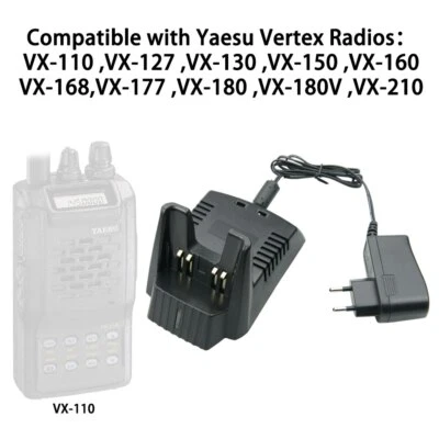 FNB-V67LI Li-ion Battery Charger VAC-10 For YAESU VERTEX FT-60R Two Way Radio - Image 1 of 4