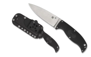 Cuchillo de hoja fija Spyderco Enuff 2 negro mango FRN VG-10 borde liso FB31PBK2 - Imagen 1 de 1